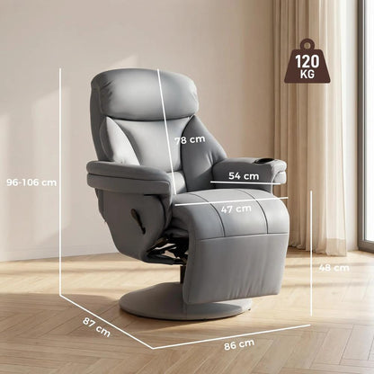 HOMCOM Upholstered Reclining Armchair, Manual Recliner Chair with Footrest and Adjustable Backrest Additional View 17