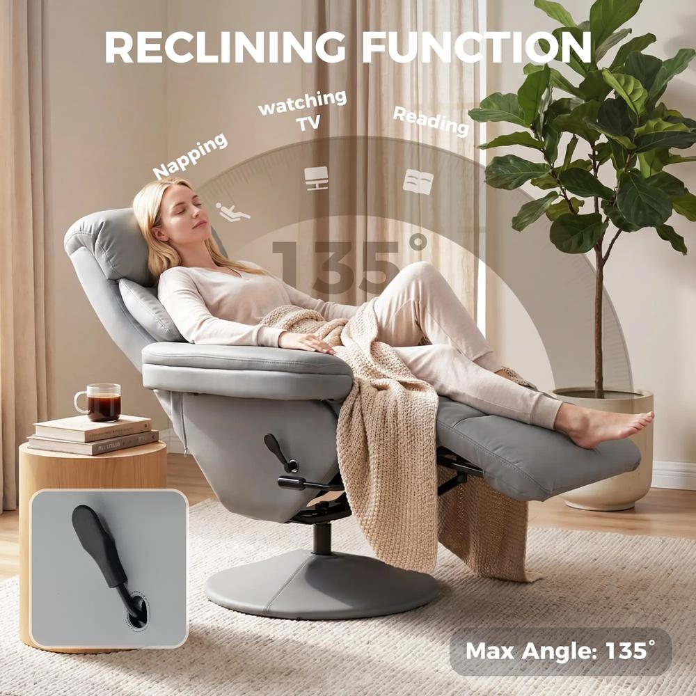 HOMCOM Upholstered Reclining Armchair, Manual Recliner Chair with Footrest and Adjustable Backrest Additional View 18