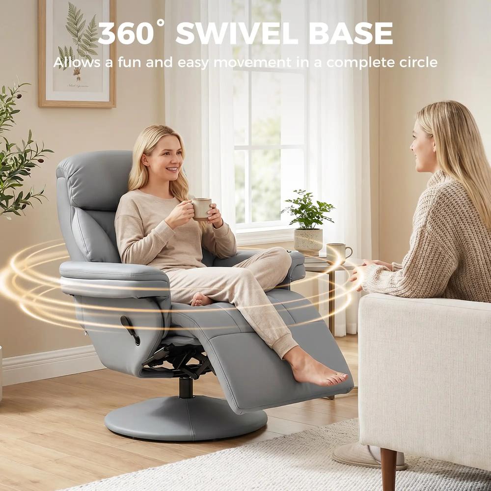HOMCOM Upholstered Reclining Armchair, Manual Recliner Chair with Footrest and Adjustable Backrest Additional View 20