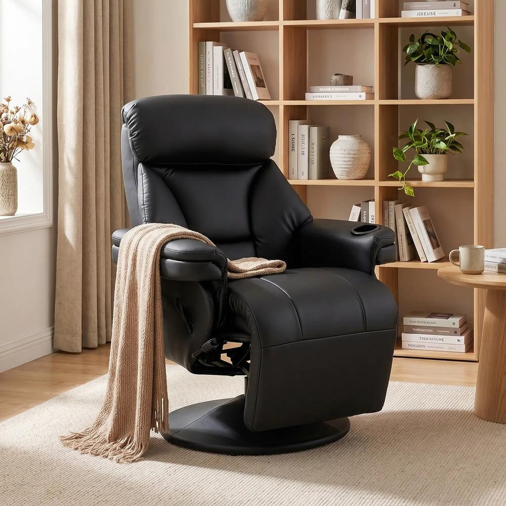 HOMCOM Upholstered Reclining Armchair, Manual Recliner Chair with Footrest and Adjustable Backrest Additional View 2