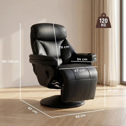 HOMCOM Upholstered Reclining Armchair, Manual Recliner Chair with Footrest and Adjustable Backrest Additional View 3