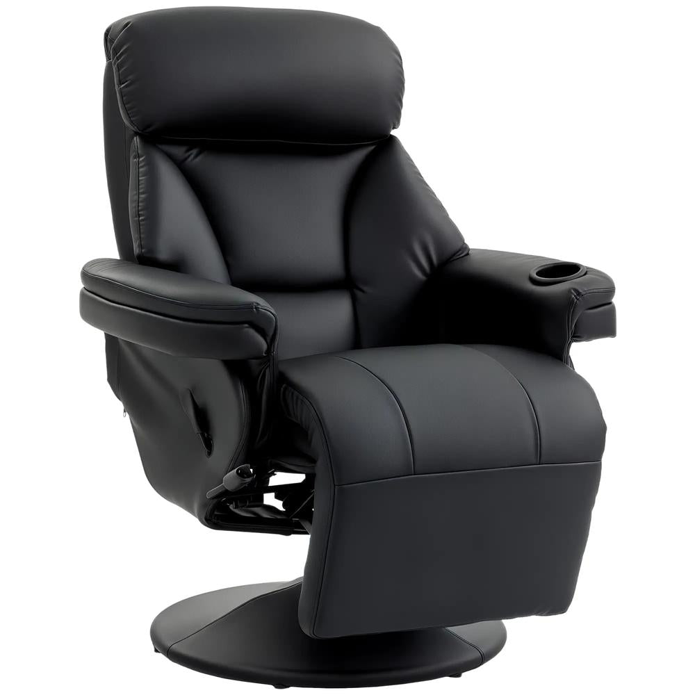 HOMCOM Upholstered Reclining Armchair, Manual Recliner Chair with Footrest and Adjustable Backrest