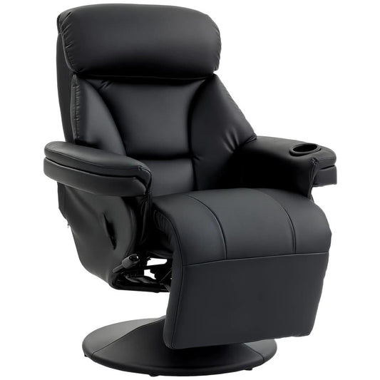 HOMCOM Upholstered Reclining Armchair, Manual Recliner Chair with Footrest and Adjustable Backrest