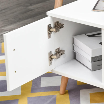 HOMCOM Modern Minimalism Coffee Table with Storage, Sofa Side Table with Shelf & Drawer for Living Room Reception Room, White Additional View 8