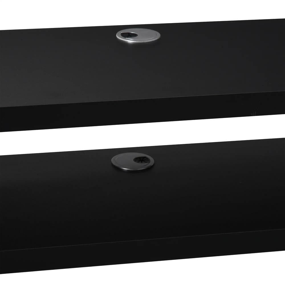 HOMCOM Floating TV Unit, Wall Mounted TV Stand with Open Shelf and 2 Cable Holes, Entertainment Unit for Living Room, Black Additional View 7