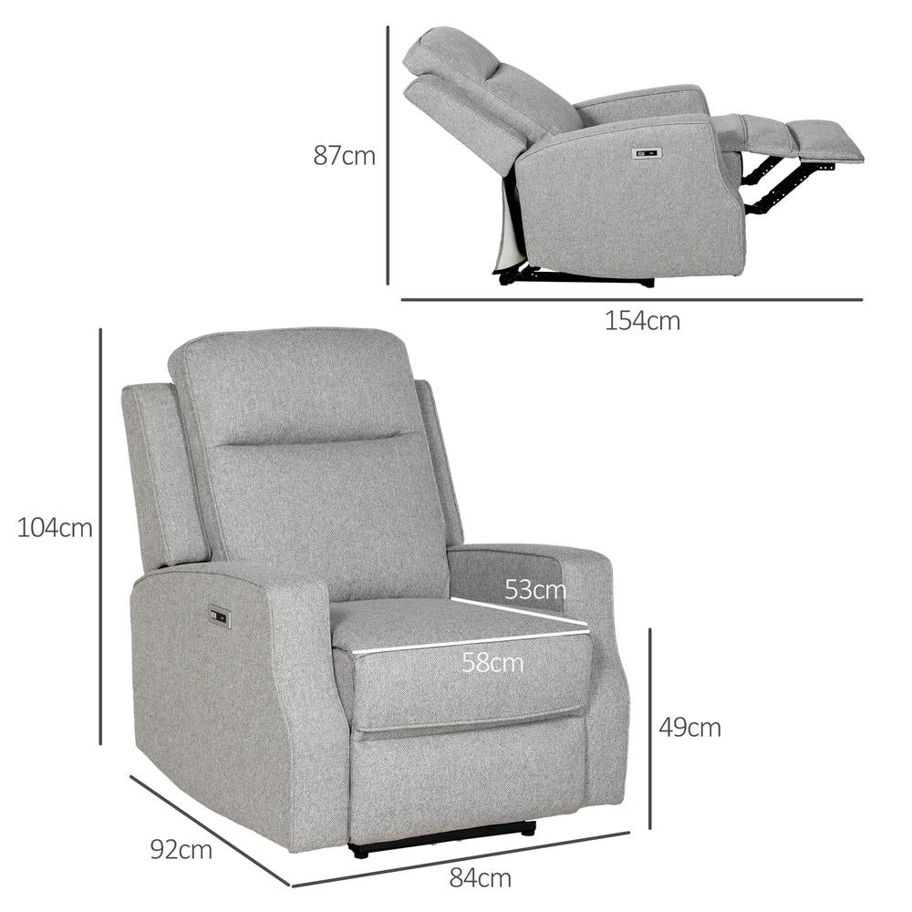HOMCOM 150&deg; Electric Reclining Chair, with USB port and Footrest Additional View 15