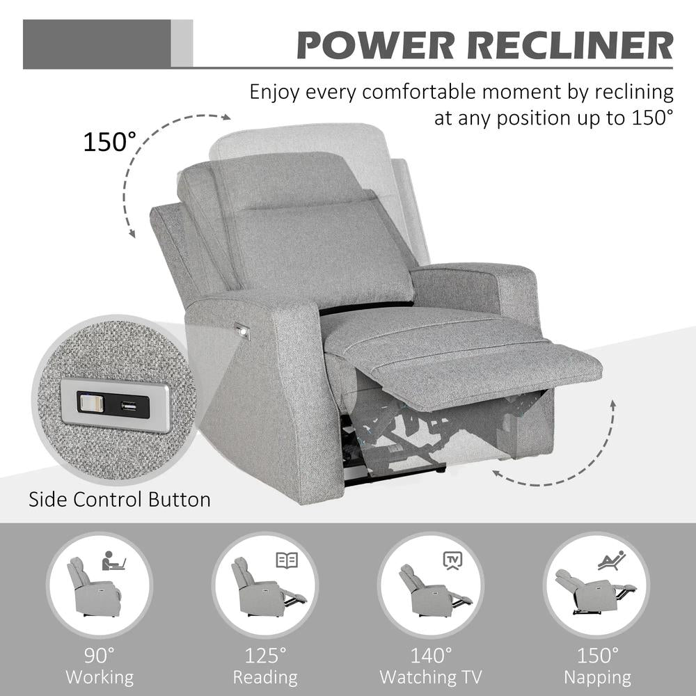 HOMCOM 150&deg; Electric Reclining Chair, with USB port and Footrest Additional View 16