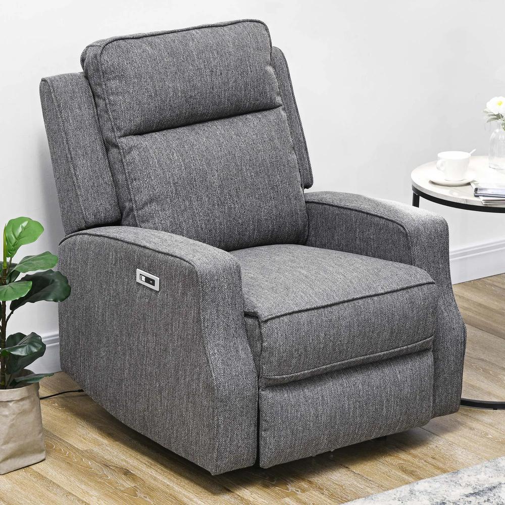 HOMCOM 150&deg; Electric Reclining Chair, with USB port and Footrest Additional View 2