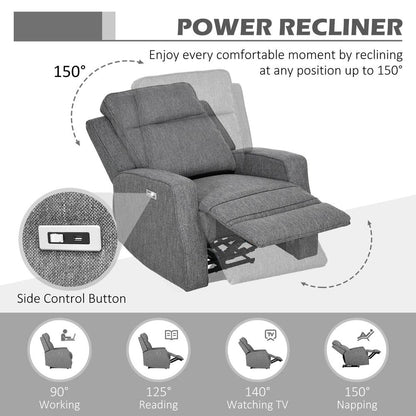 HOMCOM 150&deg; Electric Reclining Chair, with USB port and Footrest Additional View 5
