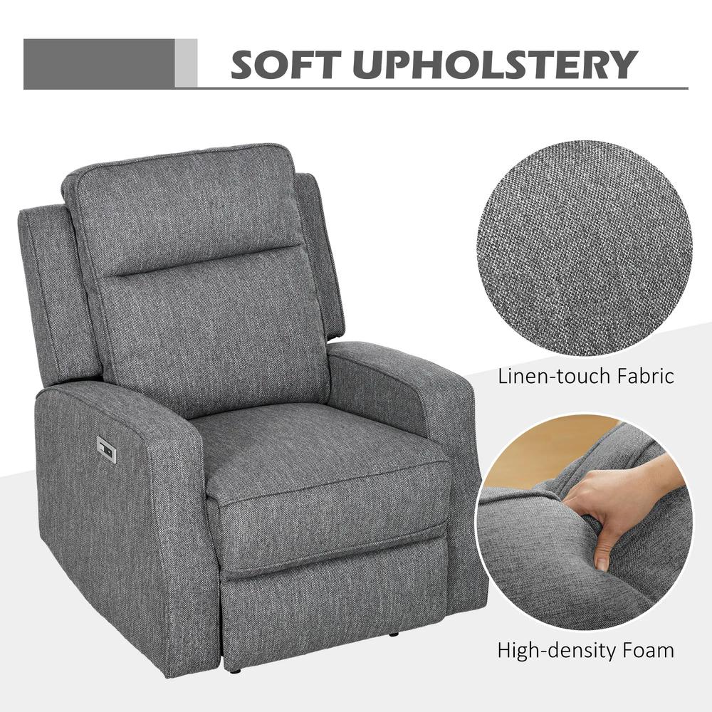 HOMCOM 150&deg; Electric Reclining Chair, with USB port and Footrest Additional View 6