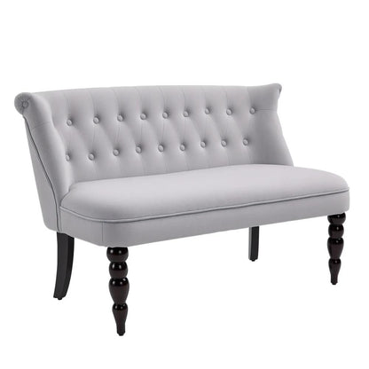HOMCOM Velvet 2 Seater Sofa, Button Tufted Wingback Loveseat with Rubber Wood Legs for Living Room, Bedroom Additional View 23