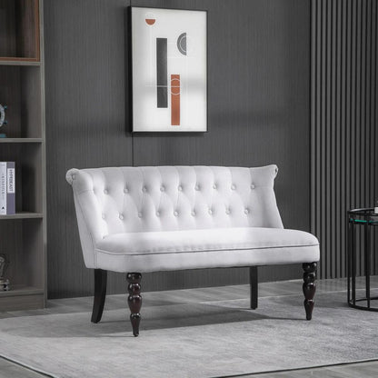HOMCOM Velvet 2 Seater Sofa, Button Tufted Wingback Loveseat with Rubber Wood Legs for Living Room, Bedroom Additional View 24