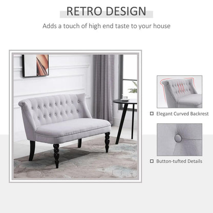 HOMCOM Velvet 2 Seater Sofa, Button Tufted Wingback Loveseat with Rubber Wood Legs for Living Room, Bedroom Additional View 26