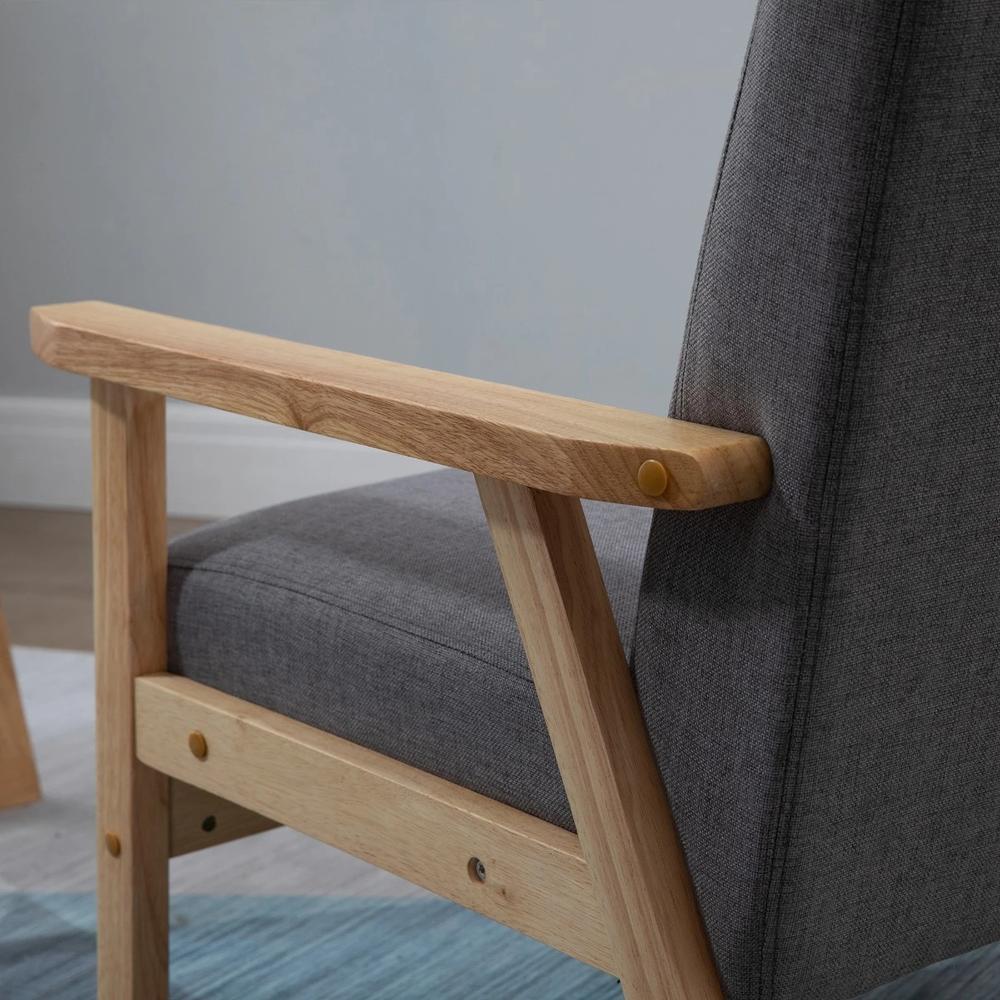 HOMCOM Minimalistic Wooden Frame Accent Chair, with Padded Seat Additional View 7