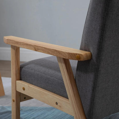 HOMCOM Minimalistic Wooden Frame Accent Chair, with Padded Seat Additional View 7