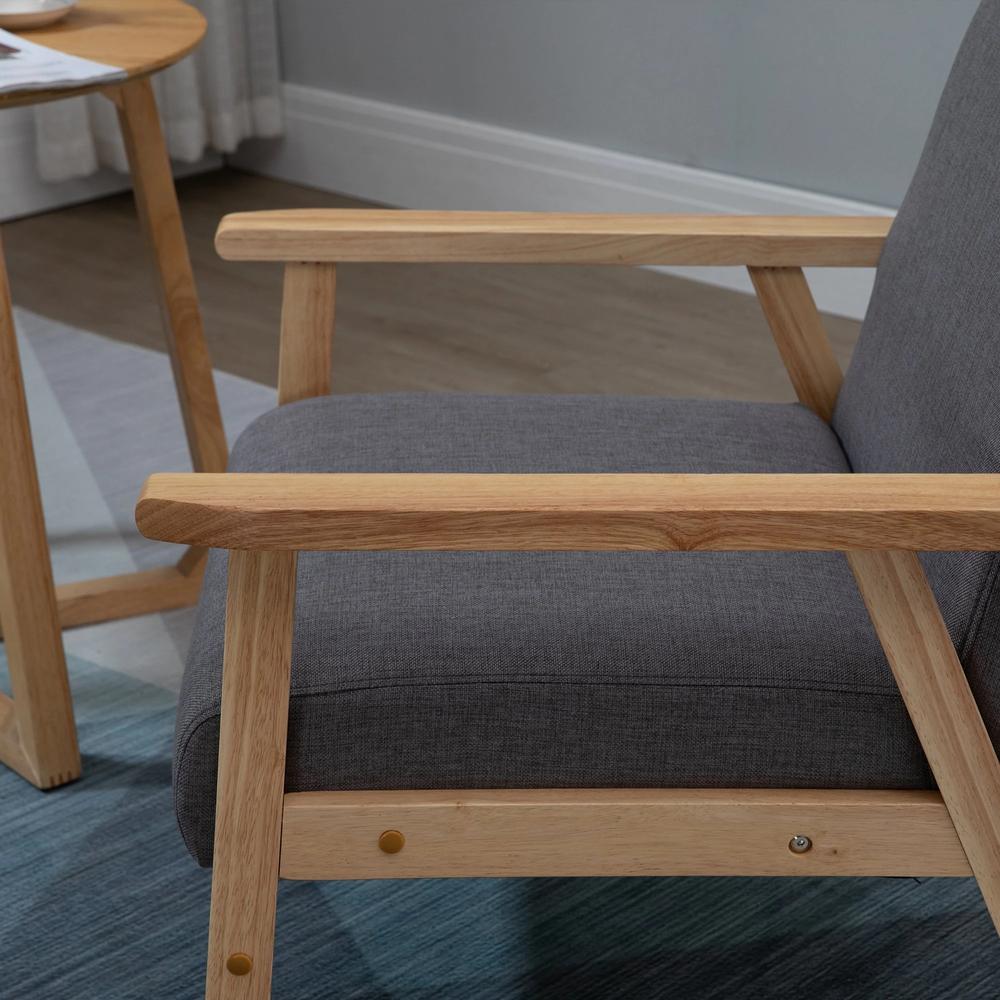 HOMCOM Minimalistic Wooden Frame Accent Chair, with Padded Seat Additional View 8