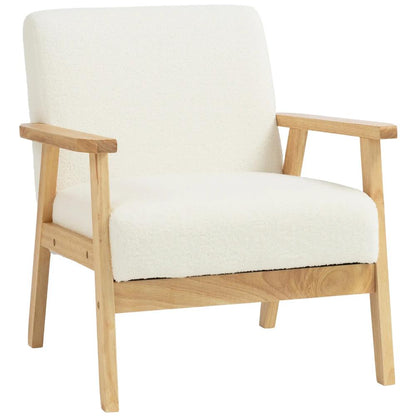HOMCOM Modern Armchair, Sherpa Fleece Upholstered Accent Chair with Solid Wood Legs and Wide Seat, Padding Lounge Chair for Living Room Bedroom Office Additional View 25