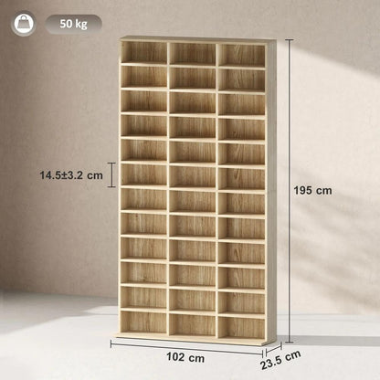 HOMCOM CD Storage Unit with Adjustable Shelves, 102 x 195 cm Additional View 14