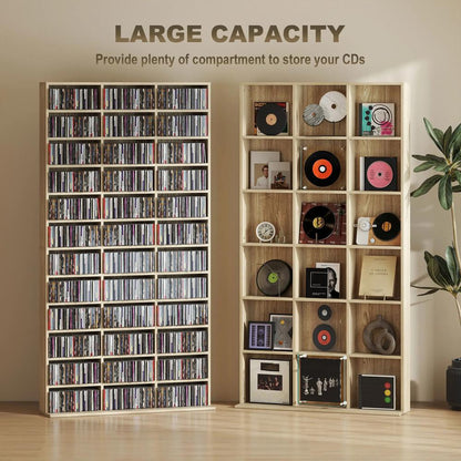 HOMCOM CD Storage Unit with Adjustable Shelves, 102 x 195 cm Additional View 15