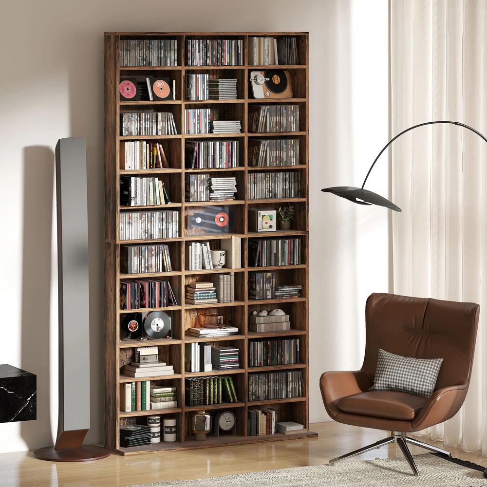 HOMCOM CD Storage Unit with Adjustable Shelves, 102 x 195 cm Additional View 2