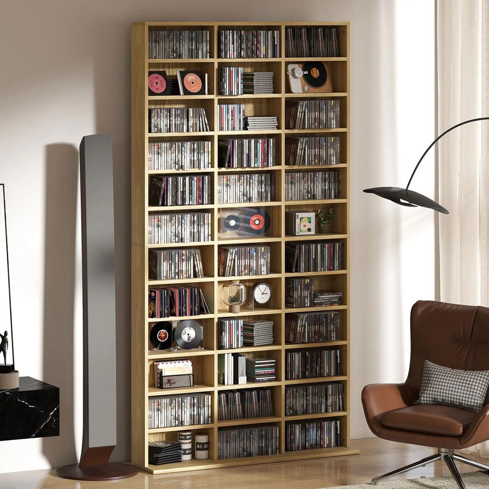 HOMCOM CD Storage Unit with Adjustable Shelves, 102 x 195 cm Additional View 21