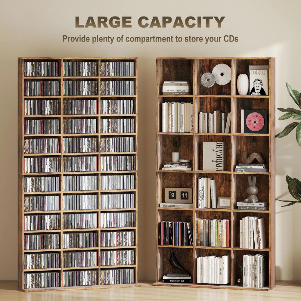 HOMCOM CD Storage Unit with Adjustable Shelves, 102 x 195 cm Additional View 4