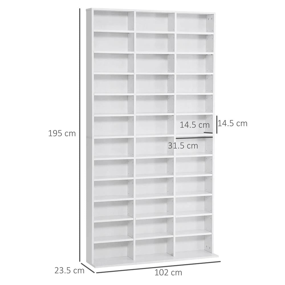 HOMCOM 33 Adjustable Compartment Storage Unit - White Additional View 3