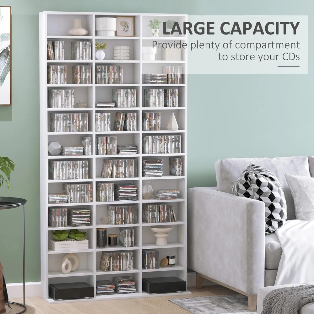 HOMCOM 33 Adjustable Compartment Storage Unit - White Additional View 4