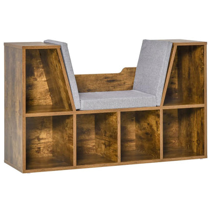 HOMCOM Bookcase Storage Shelf with Cushioned Reading Seat, Cube Bookshelf Organizer for Bedroom Living Room Additional View 36