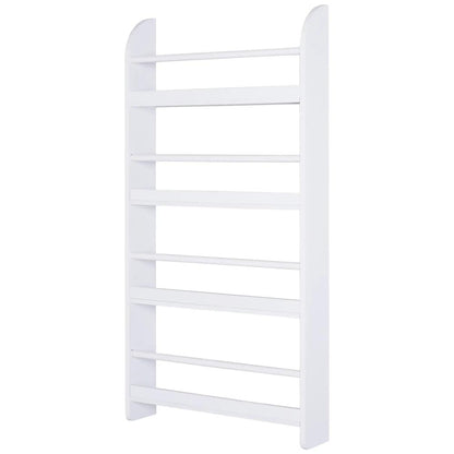 HOMCOM Bookcase, 4 Tier Wall Mounted Bookshelf, 15cm Depth Storage Shelving Rack for Bedroom Nursery Office Home, Accessories Supplies, White Additional View 10