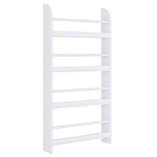 HOMCOM Bookcase, 4 Tier Wall Mounted Bookshelf, 15cm Depth Storage Shelving Rack for Bedroom Nursery Office Home, Accessories Supplies, White