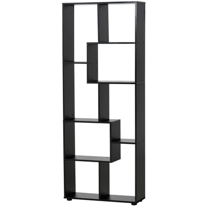 HOMCOM 8-Tier Freestanding Bookcase w/ Melamine Surface Anti-Tipping Foot Pads Home Display Storage Grid Stand Bedroom Living Room Furniture Modern Style - Black Additional View 12