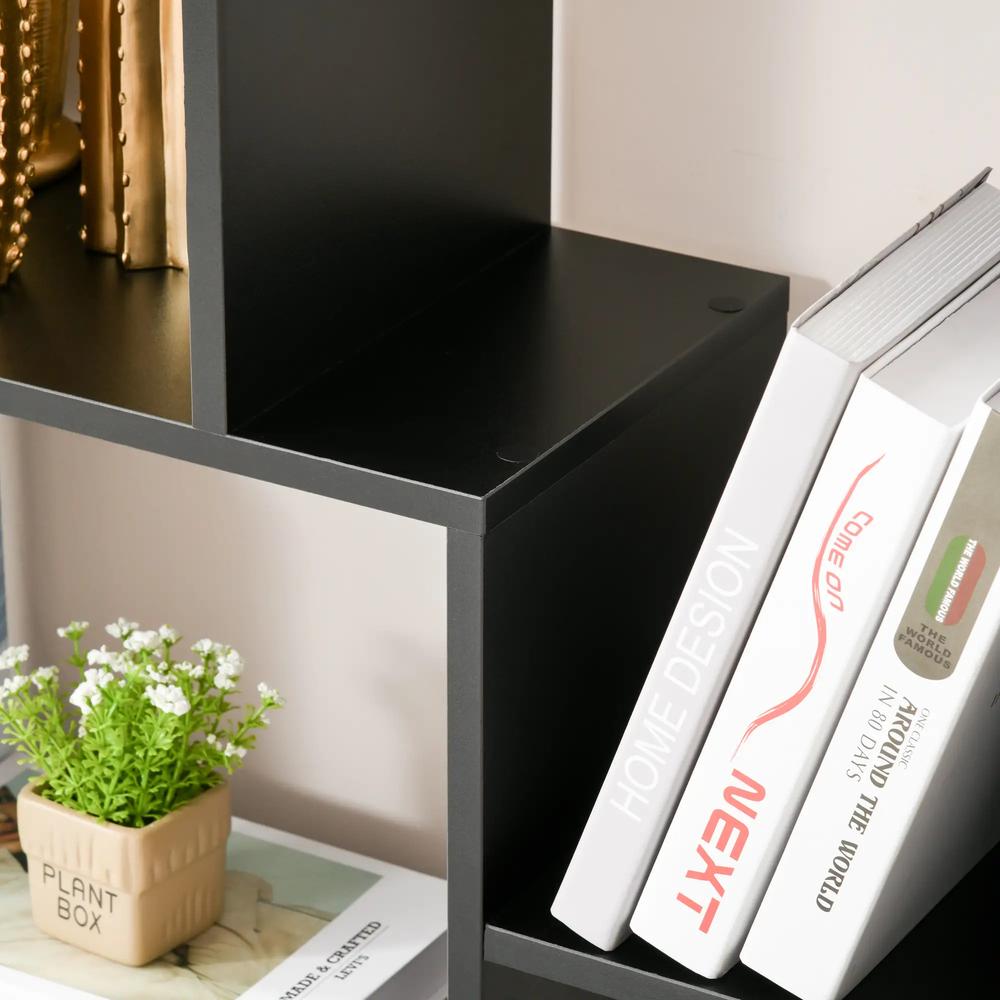 HOMCOM 8-Tier Freestanding Bookcase w/ Melamine Surface Anti-Tipping Foot Pads Home Display Storage Grid Stand Bedroom Living Room Furniture Modern Style - Black Additional View 9