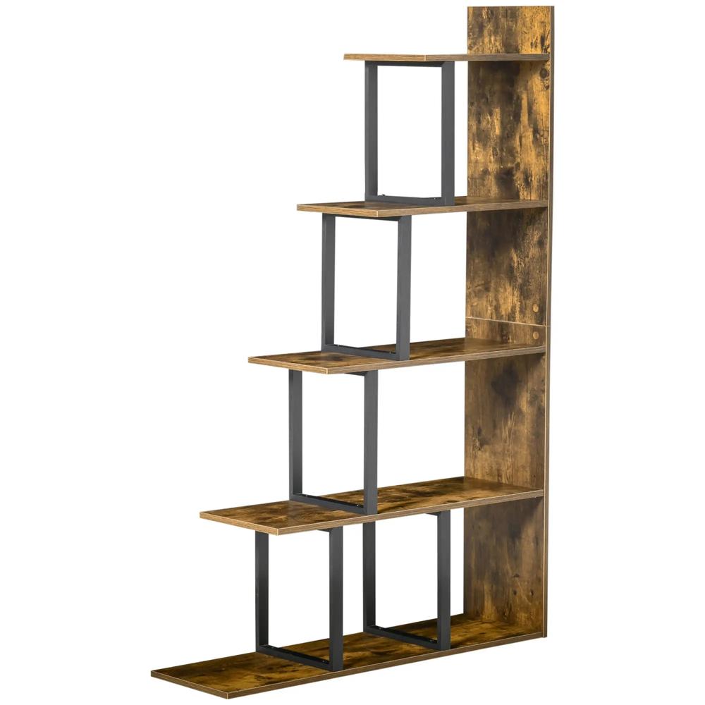 HOMCOM 5-Tier Bookcase, Wooden Ladder Bookshelf Display Stand Additional View 11