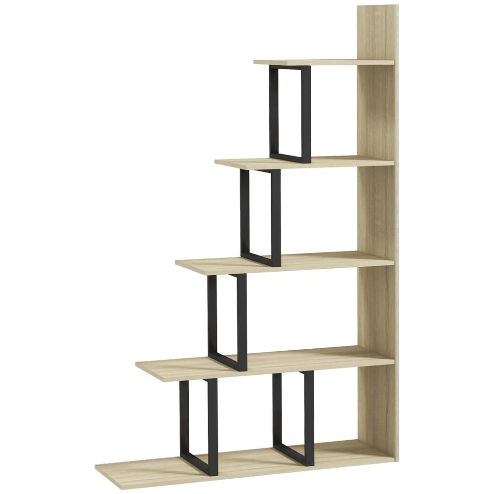 HOMCOM 5-Tier Bookcase, Wooden Ladder Bookshelf Display Stand Additional View 12