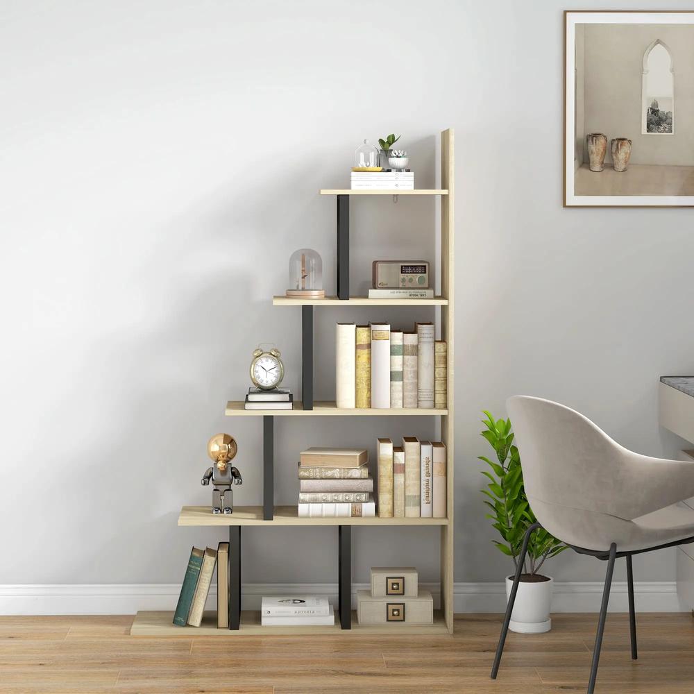 HOMCOM 5-Tier Bookcase, Wooden Ladder Bookshelf Display Stand Additional View 18