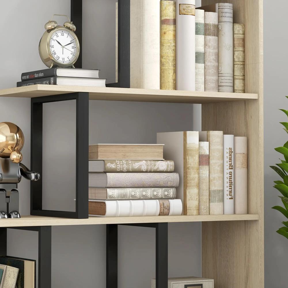 HOMCOM 5-Tier Bookcase, Wooden Ladder Bookshelf Display Stand Additional View 19