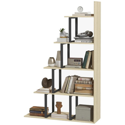 HOMCOM 5-Tier Bookcase, Wooden Ladder Bookshelf Display Stand Additional View 22