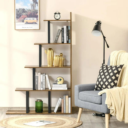 HOMCOM 5-Tier Bookcase, Wooden Ladder Bookshelf Display Stand Additional View 8