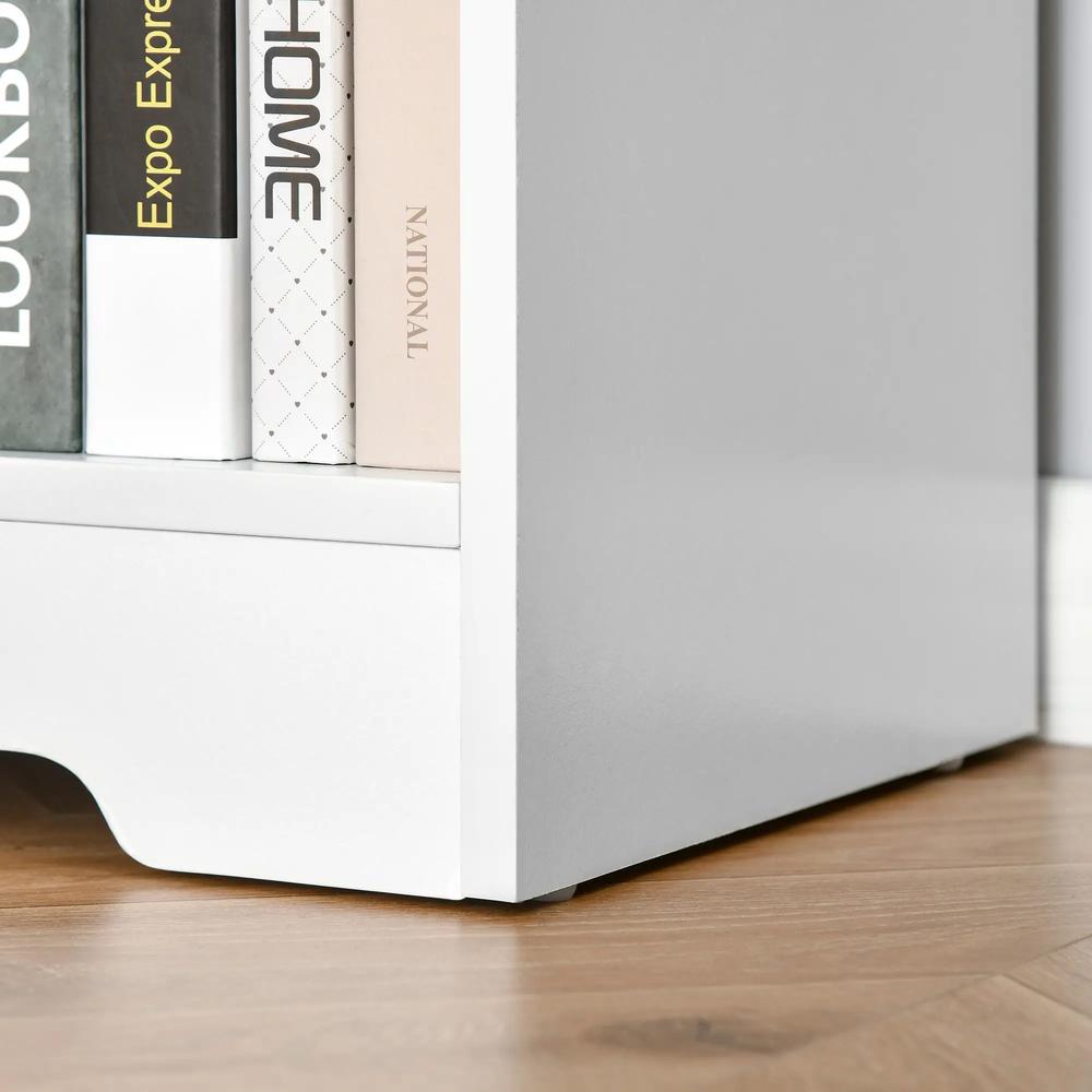 HOMCOM Wooden Cube Bookcase, 2 Tier Open Storage Shelving Unit with 4 Compartments, Freestanding Display Bookshelf for Home Office Living Room Furniture, 118 x 29 x 76cm, White Additional View 9