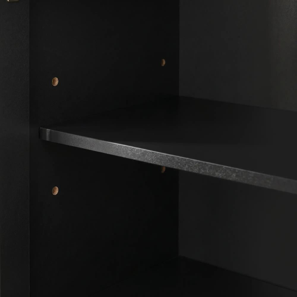 HOMCOM Modern Bookcase Display Storage Unit with Glass Doors Adjustable Shelves, Black Additional View 10