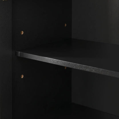 HOMCOM Modern Bookcase Display Storage Unit with Glass Doors Adjustable Shelves, Black Additional View 10
