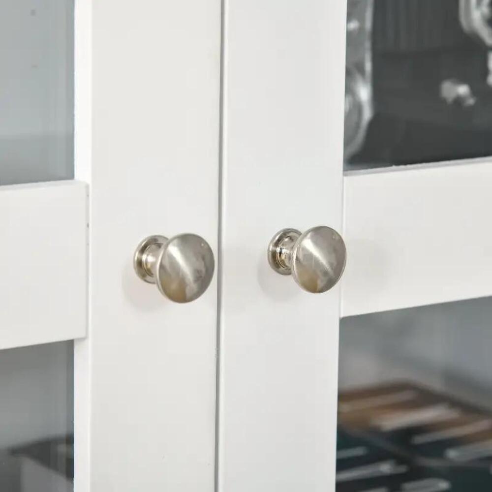 HOMCOM Double Storage Display Cabinet with Adjustable Shelves, MDF - White Additional View 11