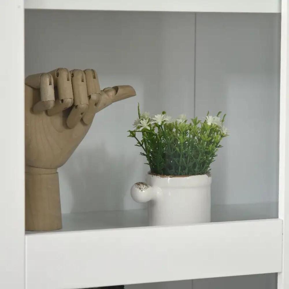 HOMCOM Double Storage Display Cabinet with Adjustable Shelves, MDF - White Additional View 10