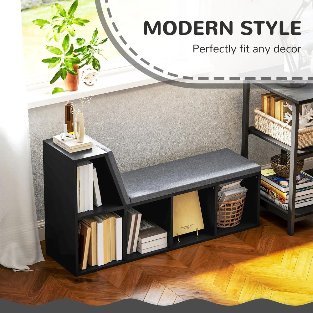 HOMCOM 2 Tier Modern Bookcase Bookshelf with Removable Cushions for Living Room Additional View 4