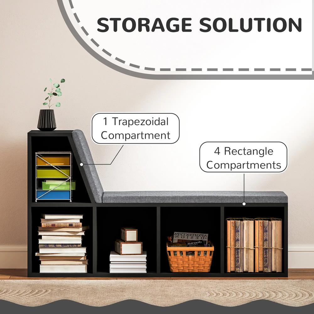 HOMCOM 2 Tier Modern Bookcase Bookshelf with Removable Cushions for Living Room Additional View 5