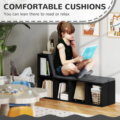 HOMCOM 2 Tier Modern Bookcase Bookshelf with Removable Cushions for Living Room Additional View 6