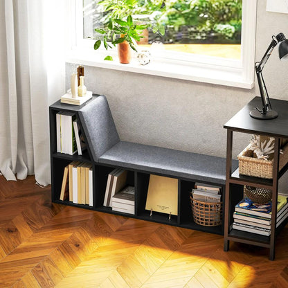 HOMCOM 2 Tier Modern Bookcase Bookshelf with Removable Cushions for Living Room Additional View 8