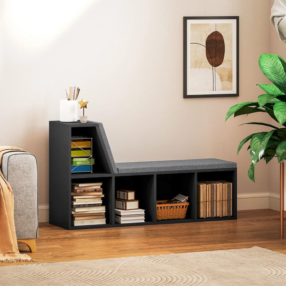 HOMCOM 2 Tier Modern Bookcase Bookshelf with Removable Cushions for Living Room Additional View 10