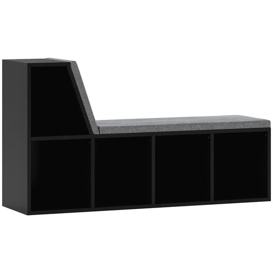 HOMCOM 2 Tier Modern Bookcase Bookshelf with Removable Cushions for Living Room